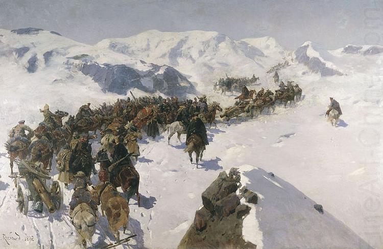 Count Argutinsky crossing the Caucasian range, Franz Roubaud
